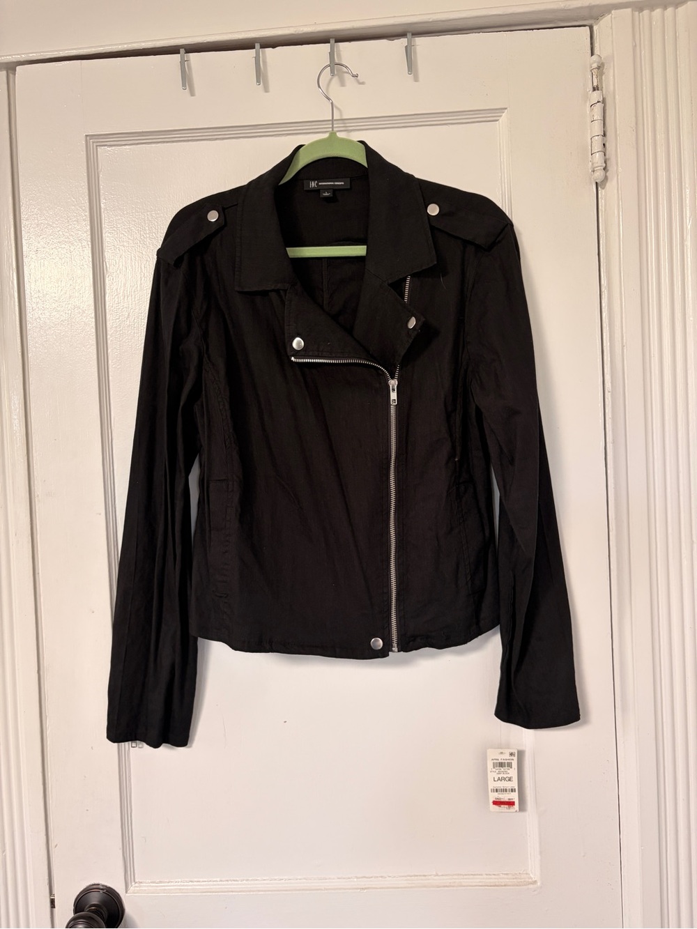 Black Moto Jacket - Women’s Lightweight Asymmetrical Zip